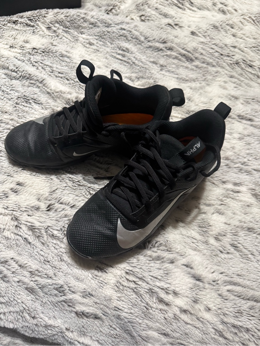 Nike Alpha Menace 4 Shark Big Kids' Football Cleats Football Cleats Black &